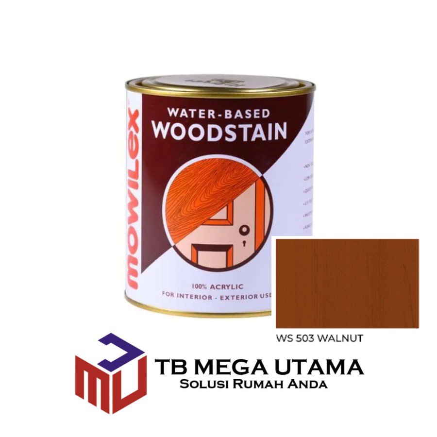 Mowilex Woodstain Ws Walnut Kg Cat Plitur Politur Kayu Mega