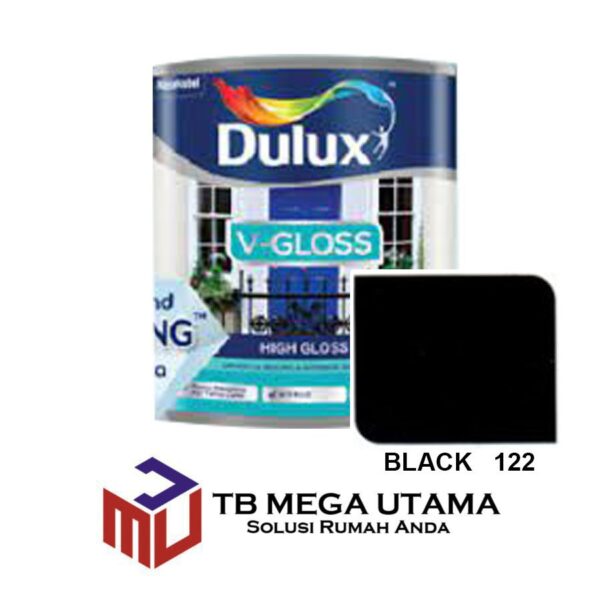 Dulux V - Gloss 122 Black 0,8 Liter | Cat Kayu dan Besi Interior