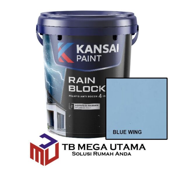 Kansai Paint Rain Block 4 in 1 Blue Wing 20 Kg | Cat Waterproofing Pelapis Anti Bocor