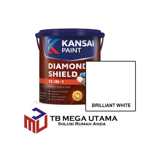 Kansai Paint Diamond Shield Brilliant White 2,5 Liter | Cat Decorative Tembok Eksterior