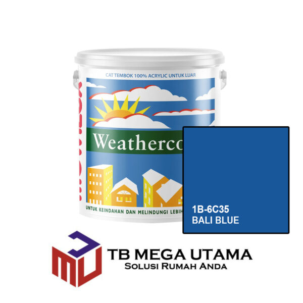 Mowilex Weathercoat 1B-6C35 Bali Blue 2,5 Liter | Cat Decorative Tembok Eksterior