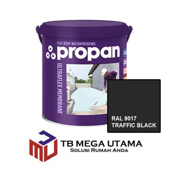 Propan Ultraflex Membrane RAL 9017 Traffic Black 4 Kg | Cat Waterproofing Pelapis Anti Bocor Tembok Interior Eksterior