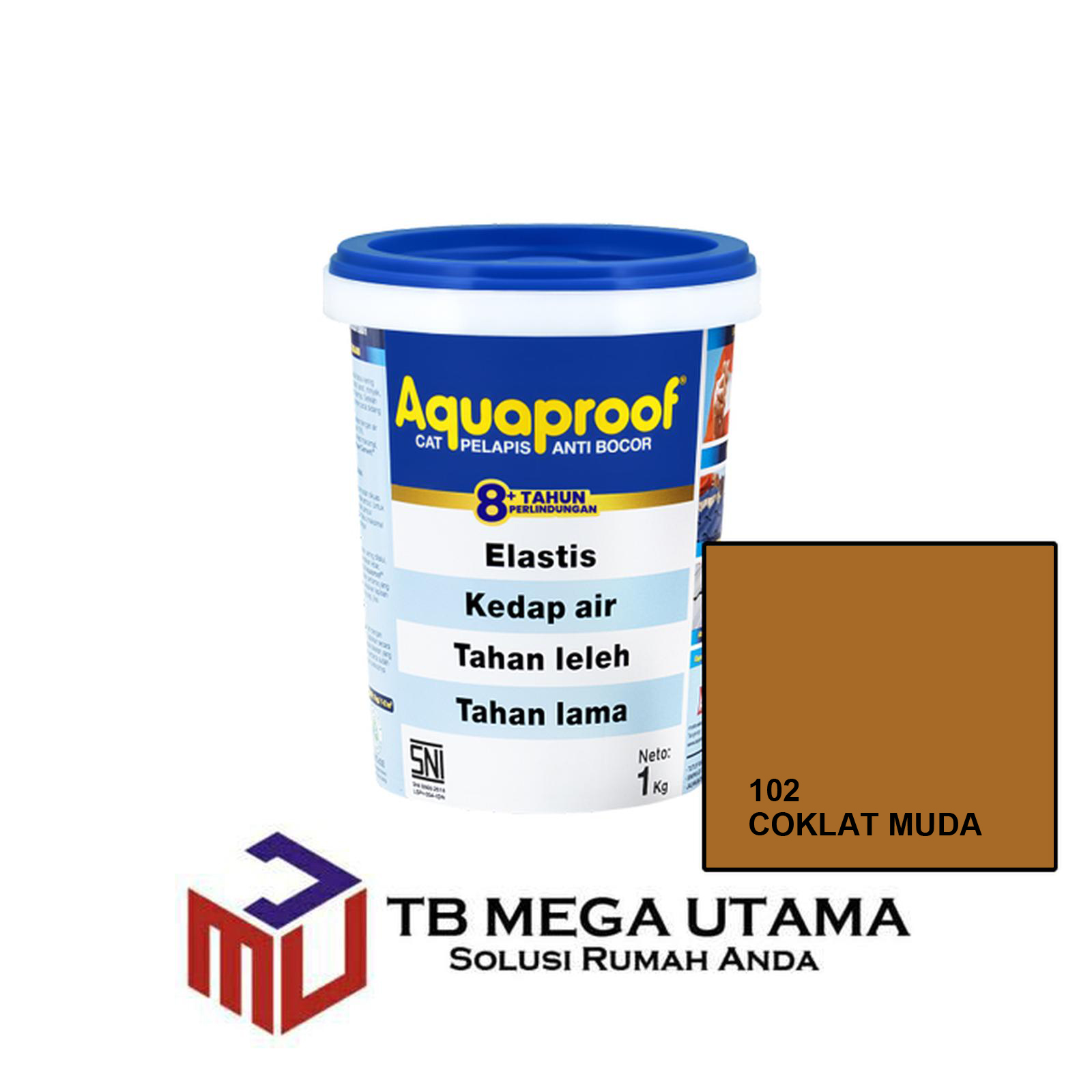 Aquaproof Coklat Muda 102 1 Kg | Cat Waterproofing Pelapis Anti Bocor