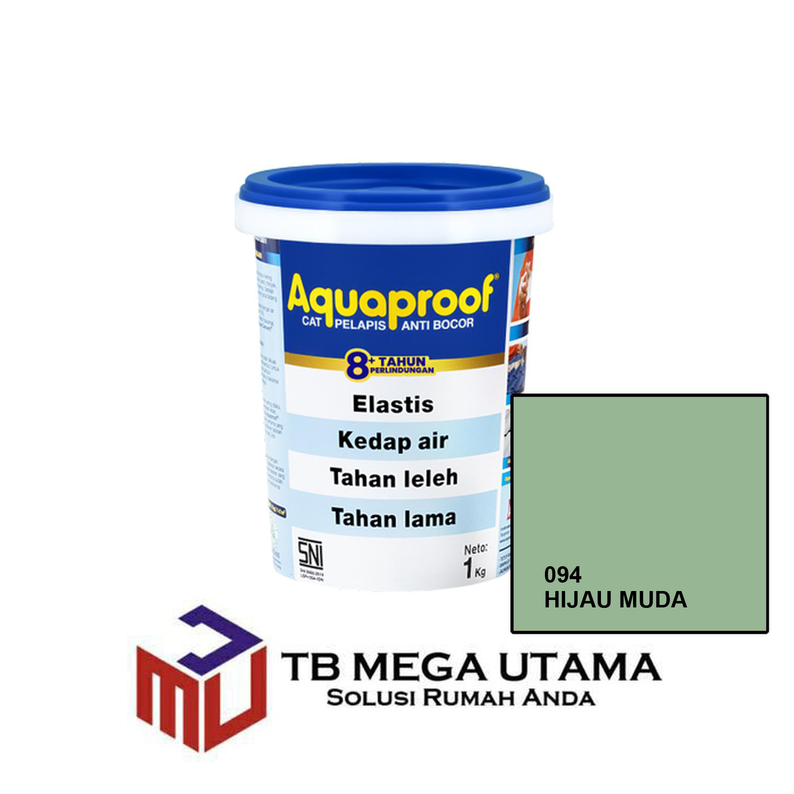 Aquaproof Hijau Muda 094 1 Kg | Cat Waterproofing Pelapis Anti Bocor